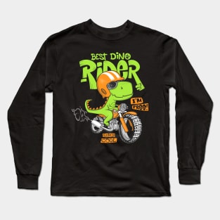 dinosaur riding motorbike Long Sleeve T-Shirt